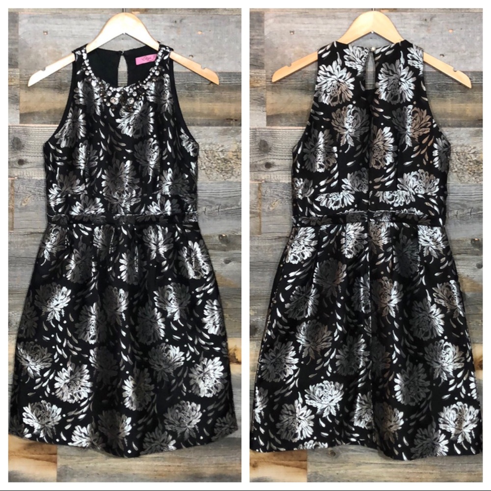 Eliza J | Brocade Floral Dress | 4